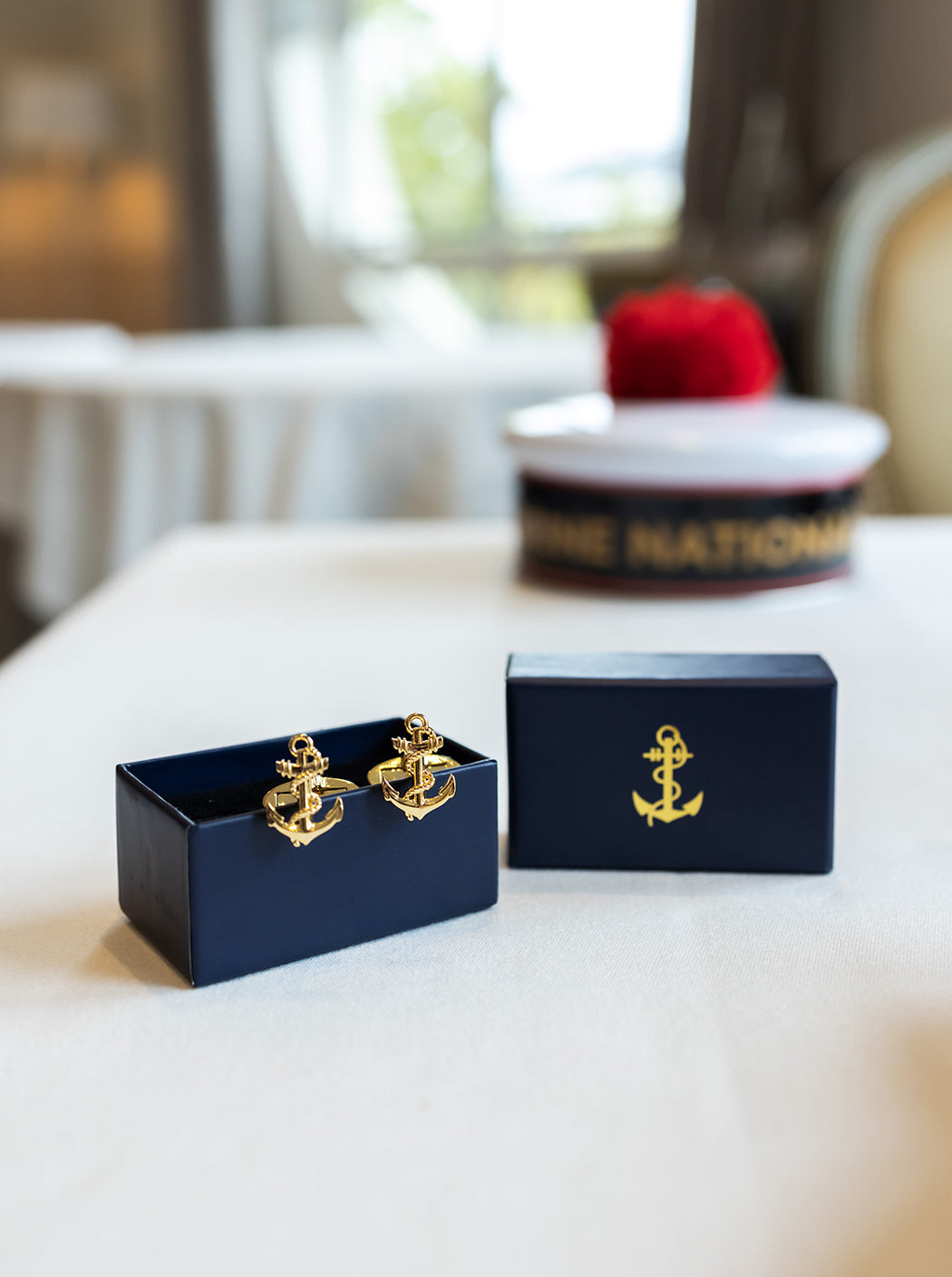Boutons de manchettes « ancre marine »