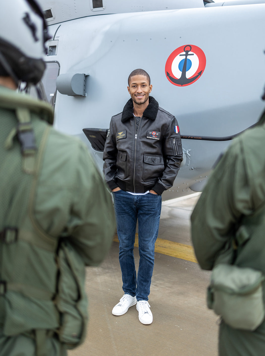 Blouson en cuir « Aéronautique navale »