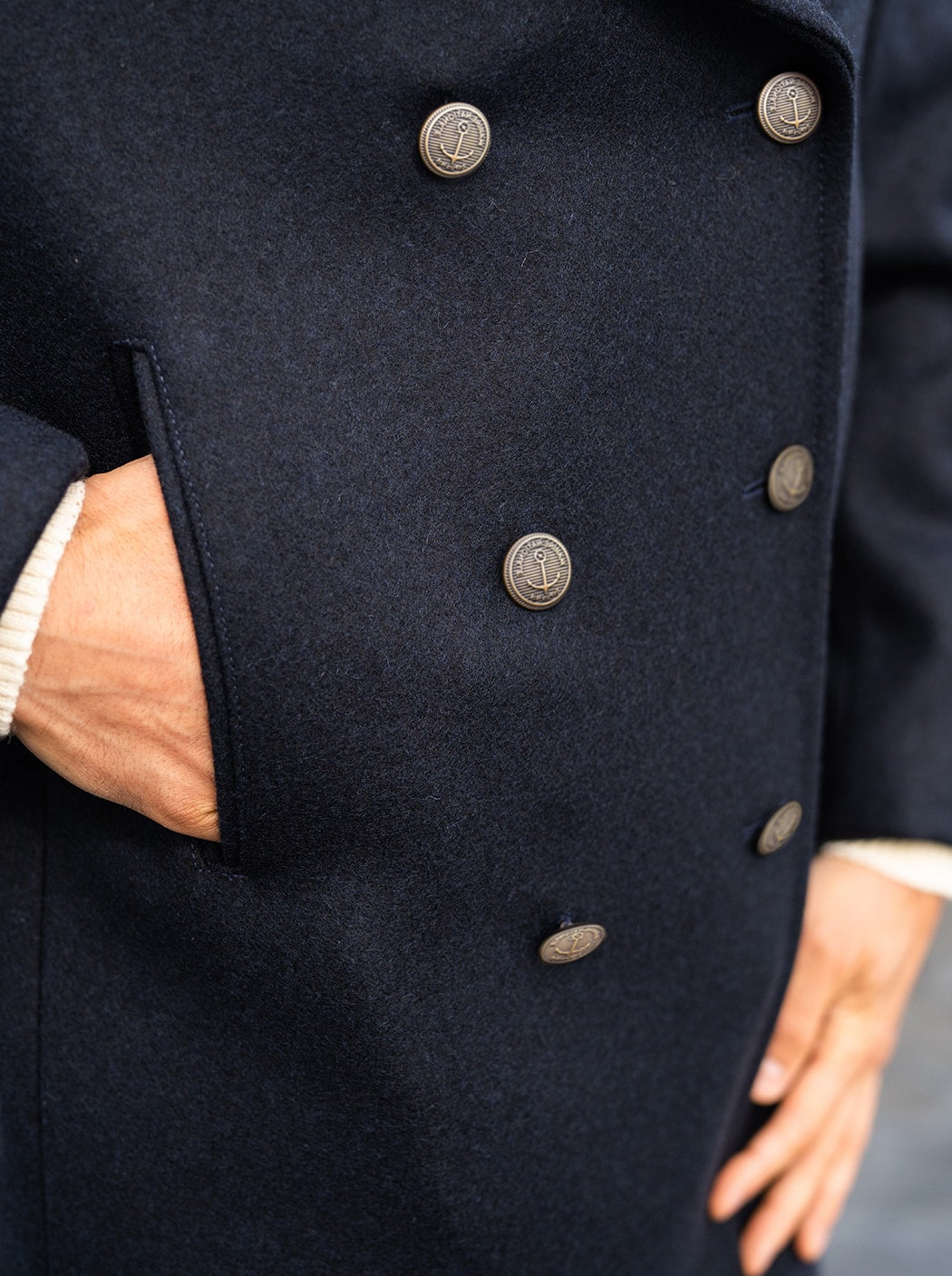 Caban en drap de laine « Bougainville » #couleur_Marine