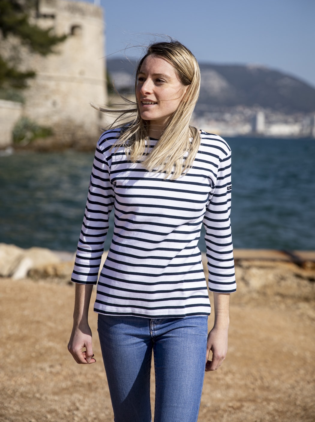 Marinière « Hélice » #couleur_Blanc – Océan