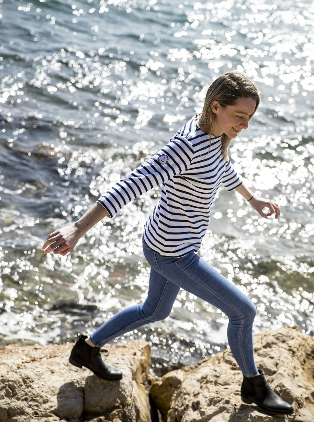 Marinière « Hélice » #couleur_Blanc – Océan