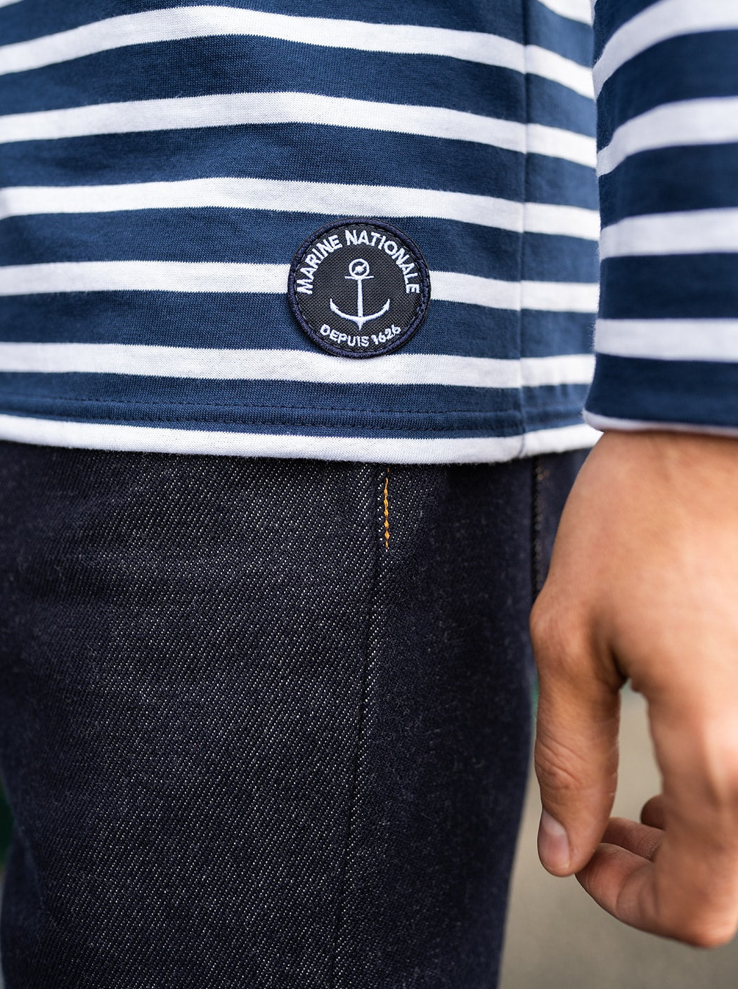 Marinière « Patrouilleur » #couleur_Marine – Neige