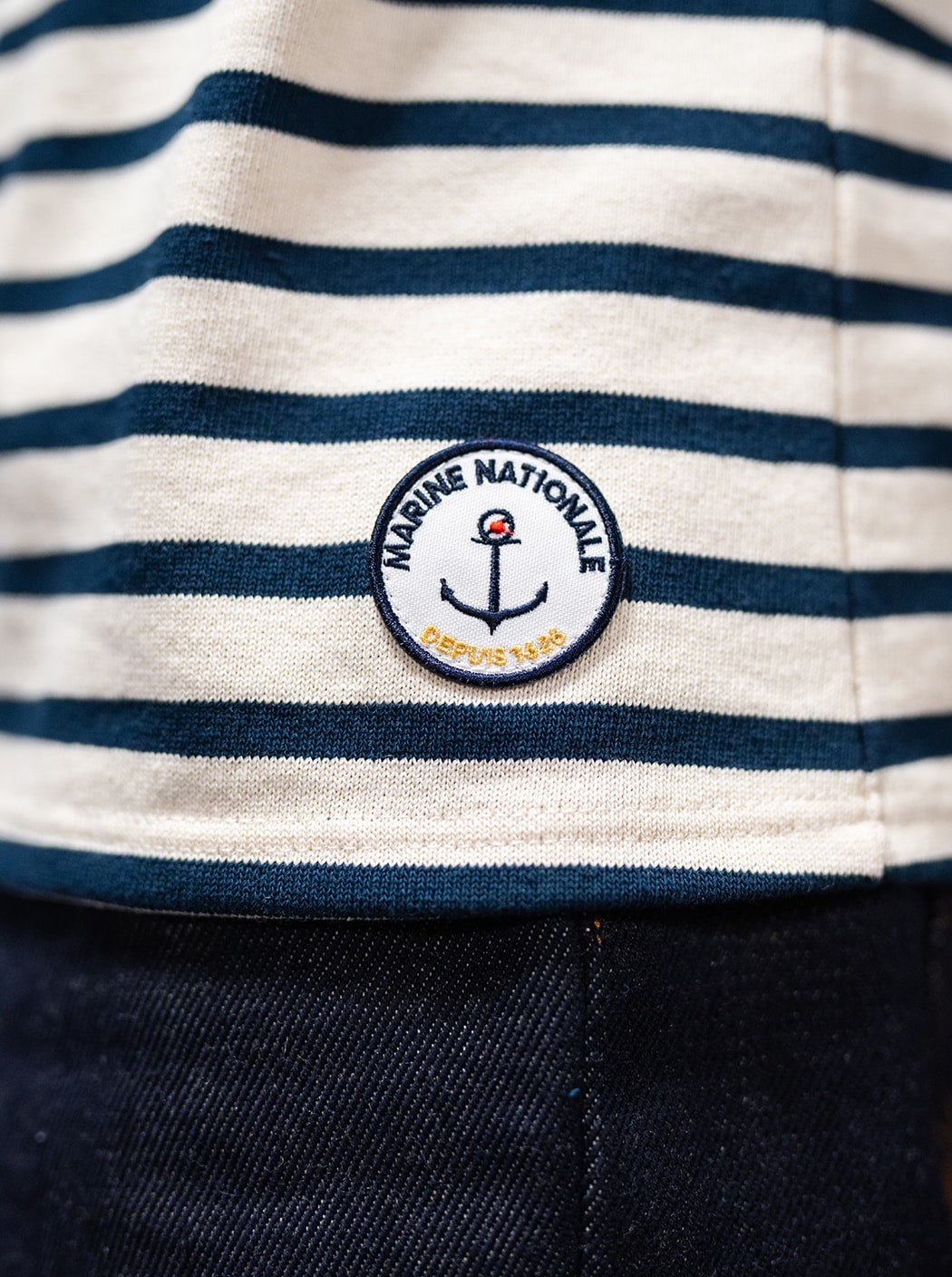 Marinière « Sous-marin » #couleur_Écru – Marine