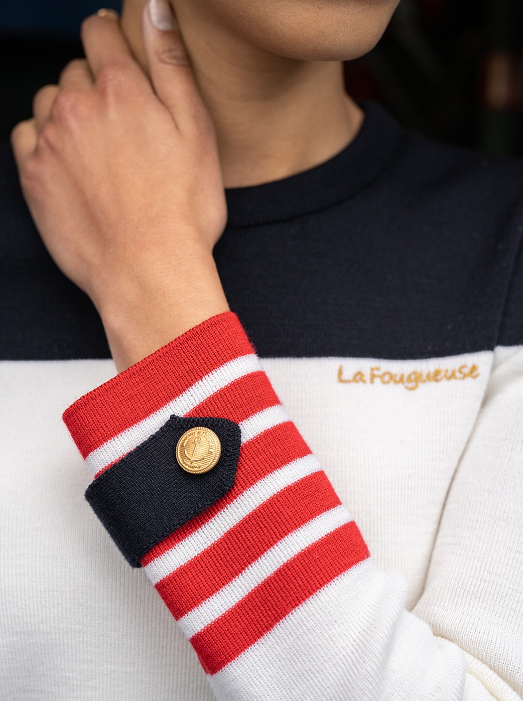 Pull « La Fougueuse » #couleur_Blanc – Marine