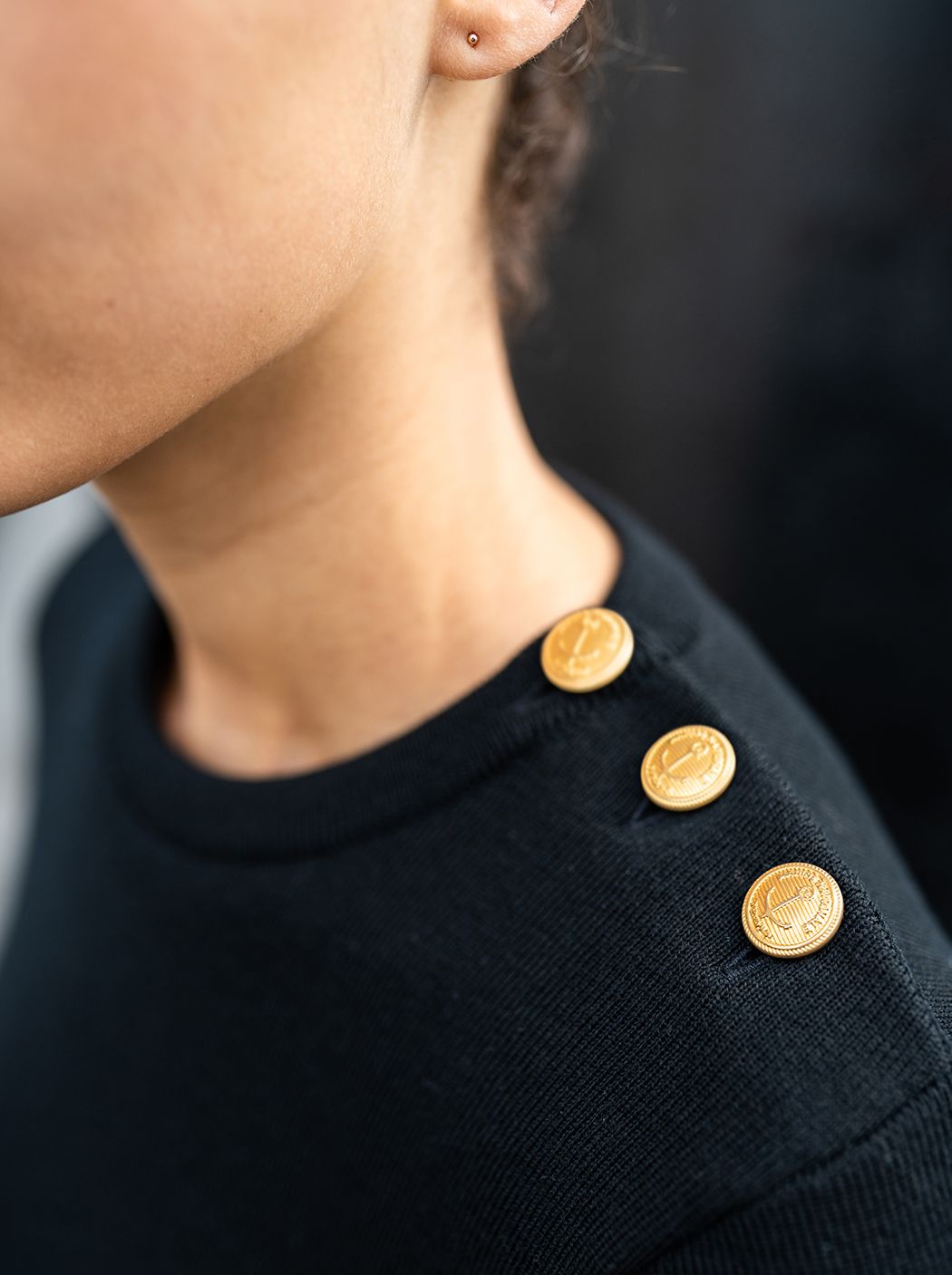 Pull marin uni « Astrolabe » #couleur_Noir