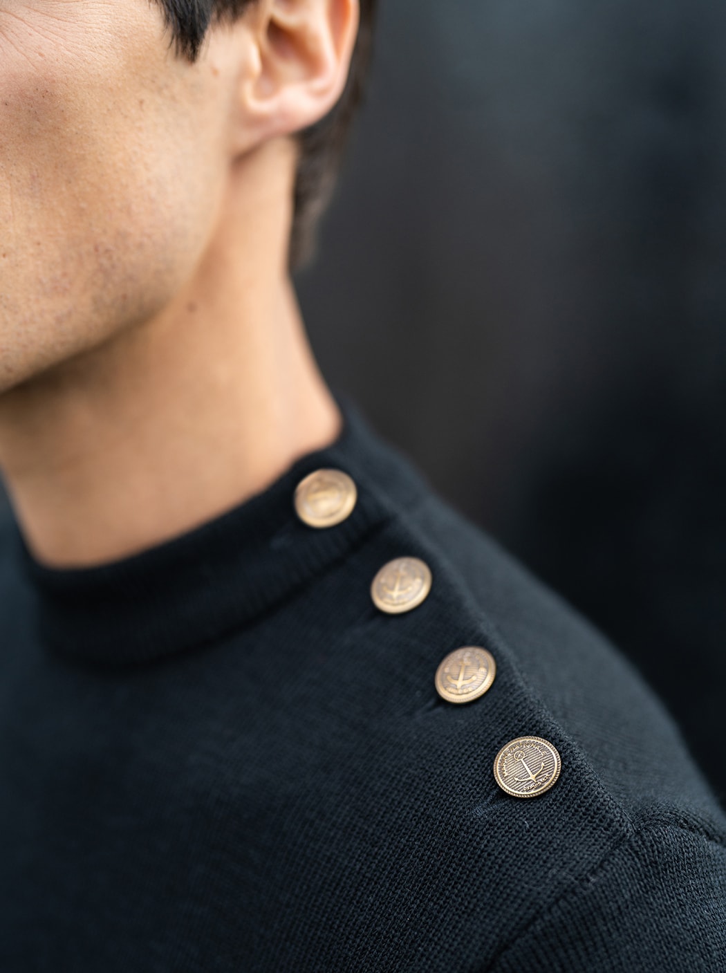 Pull marin uni « Compas » #couleur_Marine