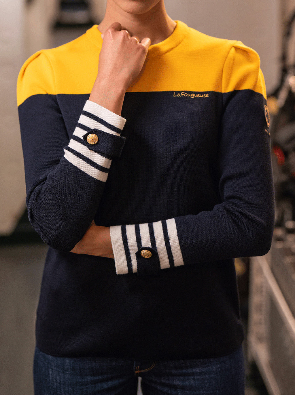 Pull Marin Saint James Jaune Marine Nationale Pulls Saint James