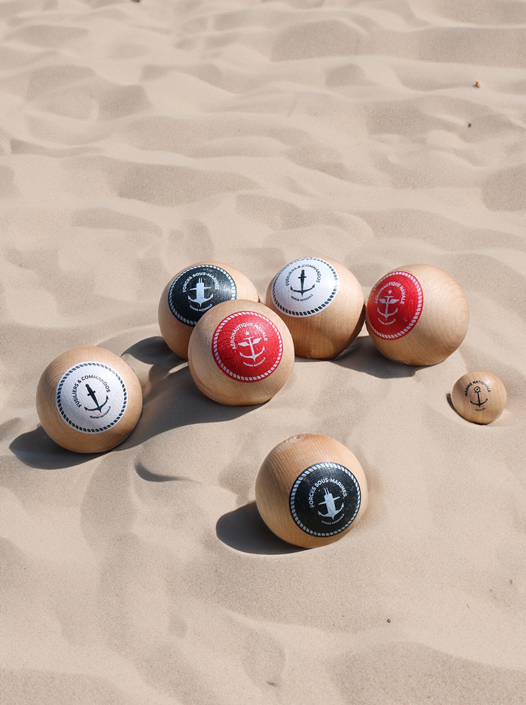 Jeu de pétanque en bois « Marine nationale »